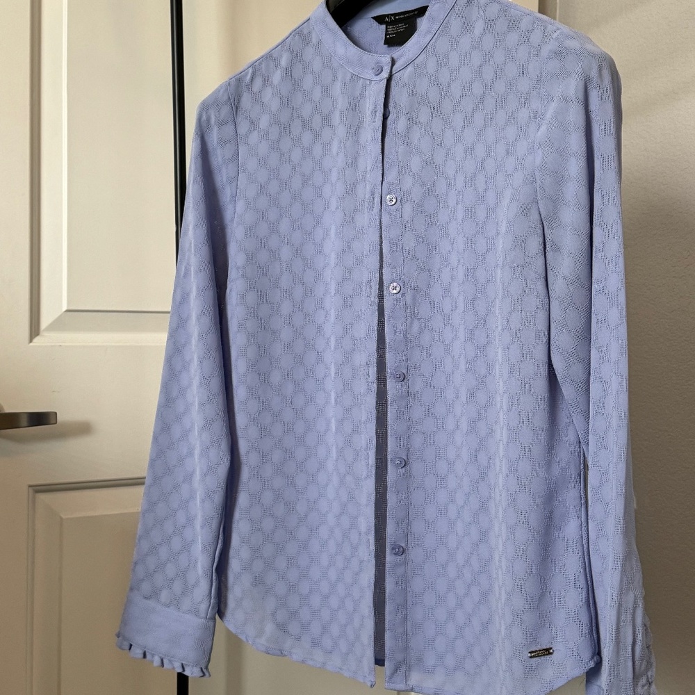 Armani Exchange – Sheer Button Up Long Sleeve Blouse